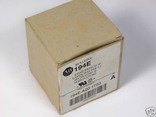 Allen-Bradley 194E-A20-1753 Load Switch Base 3P ! NEW !