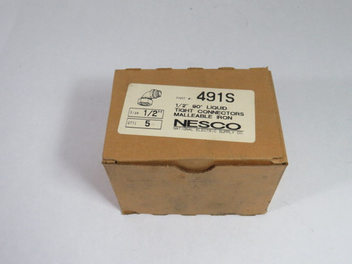 Nesco 491S 1/2" 90DEG Liquid Tight Connector 5-Pack ! NEW !