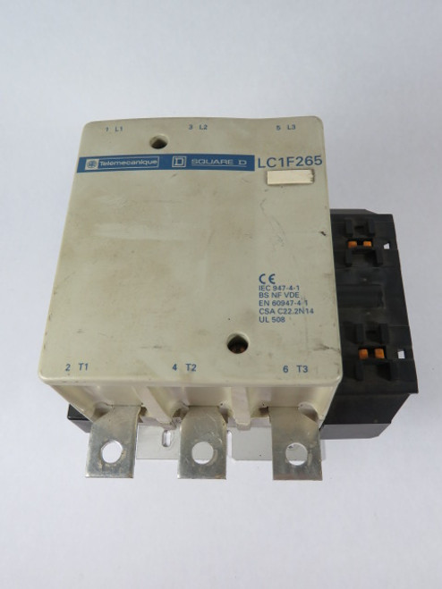 Telemecanique LC1F265 Contactor 600VAC 285A 200HP 3PH USED