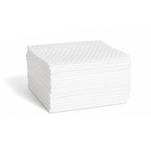 Oil Only Laminated Sorbent Pads, White