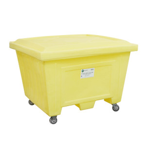 Extra-Large Tote Bin with Lid and 4" Urethane Wheels, Yellow