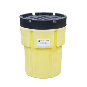 65-Gallon Poly SpillPack Drum, Yellow Base with Black Slip-Top Lid (1165-YE)