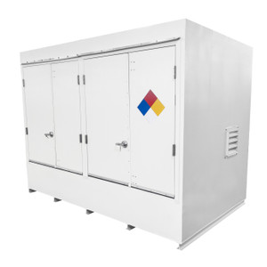 Double IBC Tote Steel HazMat Storage Locker, White