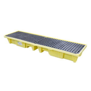 4 Drum In-Line Poly Spill Pallet, Yellow (5102-YE)