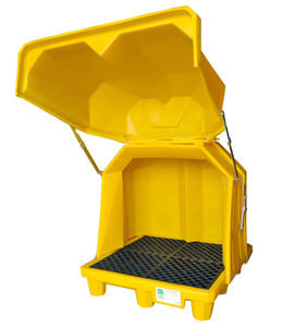 Ultra-Hard Top Spill Pallet®, P4 Gull Wing - 4 Drum, Yellow