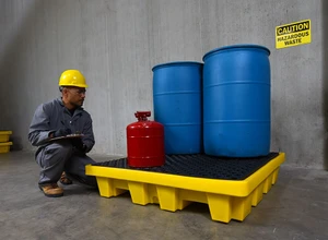 Ultra-Spill Pallet® Nestable Model P4, 4 Drum, Yellow