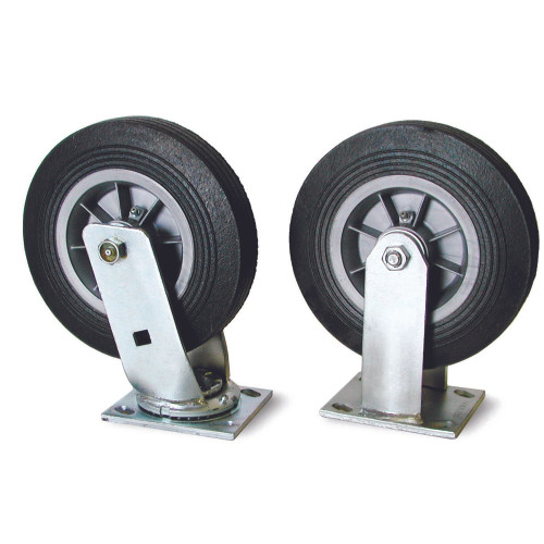 8" Solid Rubber Wheel Kit for Totes, Black