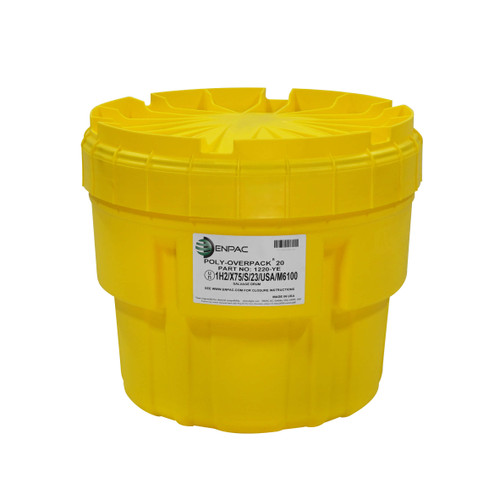 20 Gallon Poly-Overpack Salvage Drum, Yellow (1220-YE)