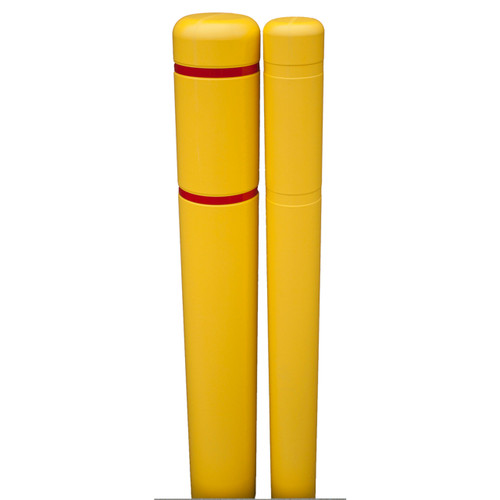 Bollard Covers, Yellow with Red Reflective Tape