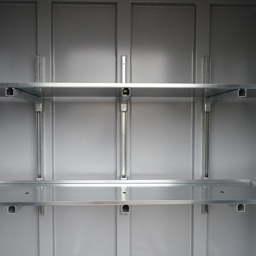 10'x8' to 14'x8' Steel Building Shelving Kit, Gray