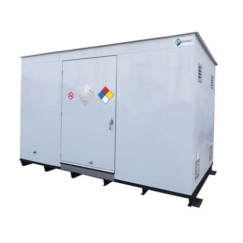 10'x8'x9'H Steel HazMat Storage Building, Non-Combustible, White (9510-WH)