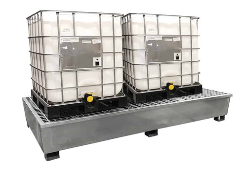 Ultra-Twin IBC Spill Pallet® Steel Model, Gray