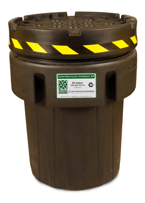 95-Gallon Recycled Ultra-Overpack Salvage Drum®, Black