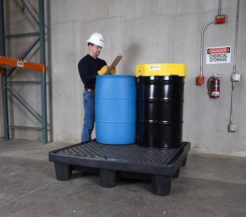 Ultra-Spill Pallet® Economy Model P4, 4 Drum, Black