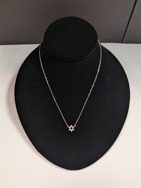 Petite Crystal Star of David Necklace – Silver Tone