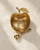Gold Apple-Shaped Honey Dish with Spoon