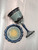 Ornate Blue & Sage Kiddush Cup with Matching Saucer