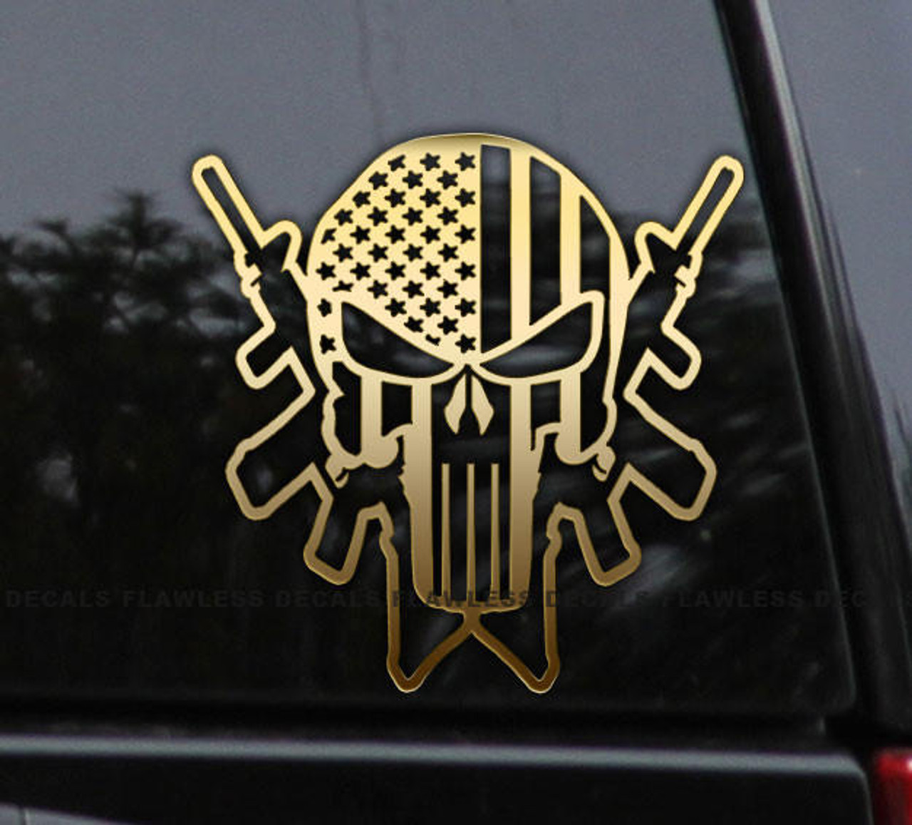 AR15 Punisher American Flag Vinyl Decal Sticker