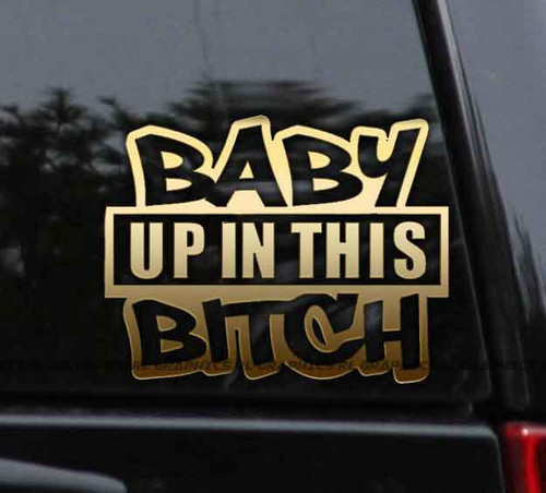 Flawless Vinyl Decal Stickers Baby Up In This Bitch Vinyl Decal Sticker