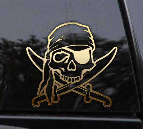 Flawless Vinyl Decal Stickers Pirate Skull Crossed Swords Decal Sticker