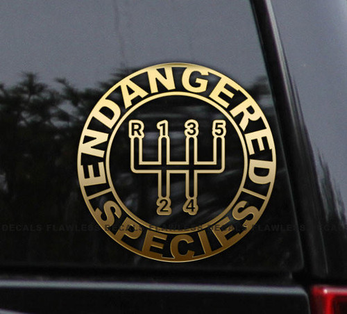 Flawless Vinyl Decal Stickers Endangered Species Manual Transmission 5 Speed Decal Sticker