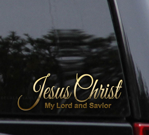 Flawless Vinyl Decal Stickers Jesus Christ Lord & Savior Vinyl Decal Sticker