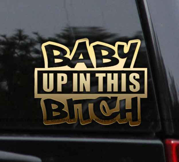 Flawless Vinyl Decal Stickers Baby Up In This Bitch Vinyl Decal Sticker 