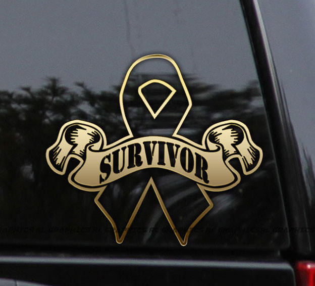 Flawless Vinyl Decal Stickers Survivor Cancer Ribbon Decal Sticker