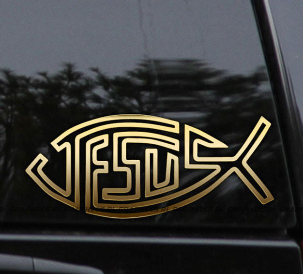 Flawless Vinyl Decal Stickers Jesus Fish Decal Sticker