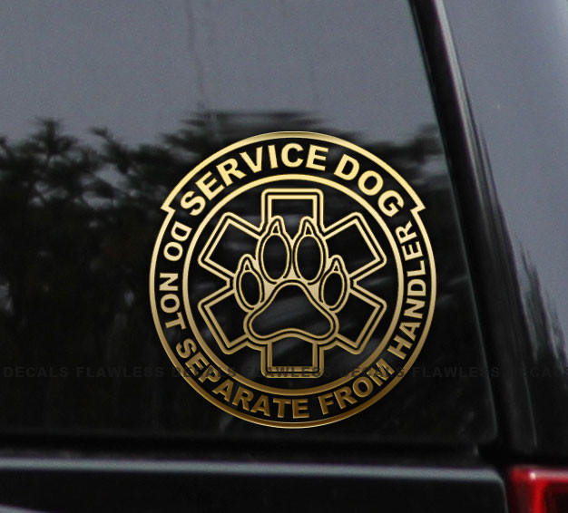 Flawless Vinyl Decal Stickers SERVICE DOG Do Not Separate From Handler Vinyl Decal Sticker 