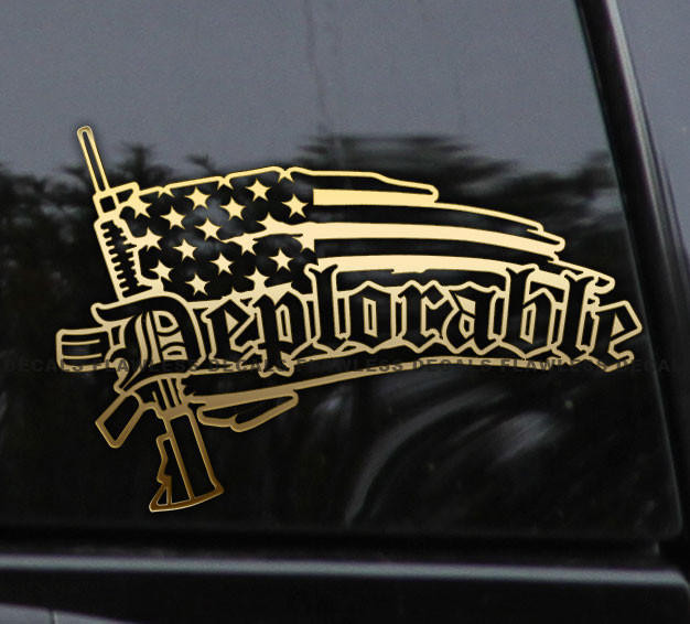 Flawless Vinyl Decal Stickers Deplorable Distressed American Flag Decal Sticker