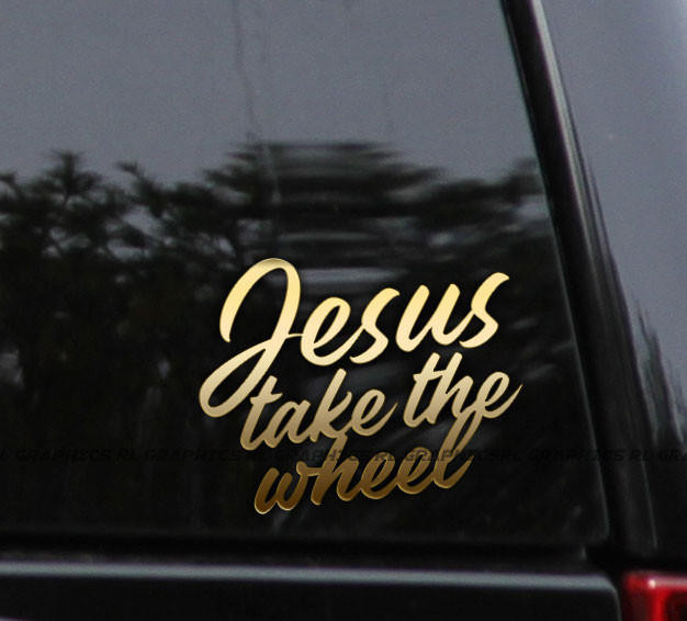 Flawless Vinyl Decal Stickers Jesus Take the Wheel Decal Sticker