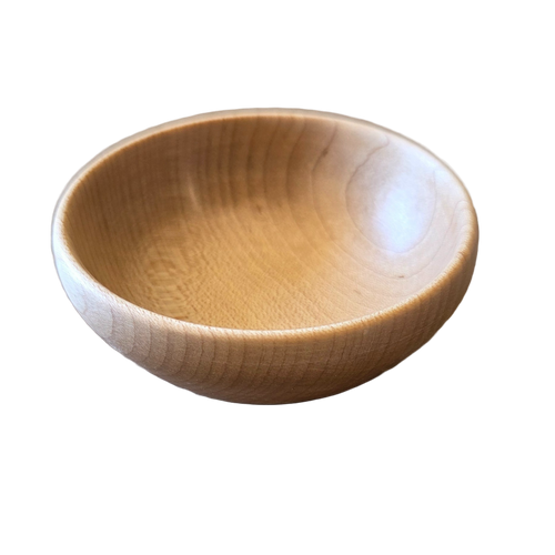 Wooden salt cellar or spice bowl by Treeboard made from hard maple and turned on a lathe.