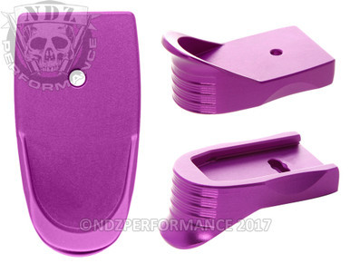 NDZ Purple Magazine Plate Finger Extension Textured for Smith & Wesson Shield .45 6RD - All Angles
