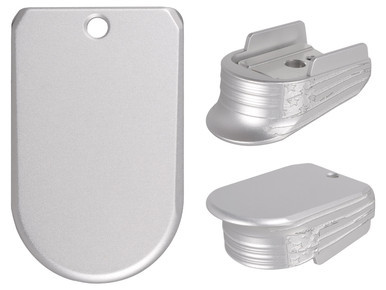 Sig Sauer P365 Magazine Finger Extension Plate Laser Deep Engraved Distressed Flag in Silver - All Angles
