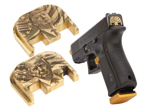 NDZ 3D Trump Glock Rear Slide Cover Plates, Brass - Multiple Variations