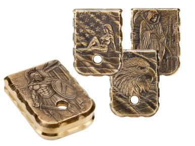 NDZ Glock V-Series Extra Thick Magazine Floor Plate Heavyweight Brass, 3D Designs - Multiple Variations