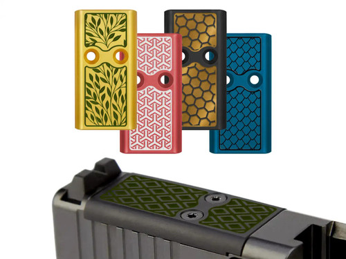 NDZ Glock Gen 4-5 & Crossover MOS Optic Cover Plate with Engraved Patterns - Multiple Variations