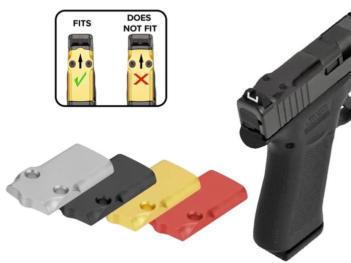 NDZ Glock 43X, 48 MOS Optic Cover Plate Aluminum - Multiple Colors with Chart