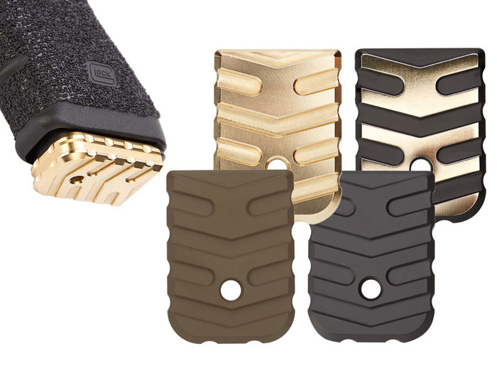 NDZ Glock Gen 1-5 Extra Thick Magazine Floor Plate Heavyweight Brass, Aspis Cut - Multiple Variations