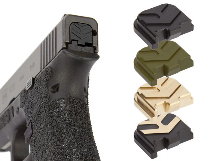 NDZ Glock 43 43x 48 Brass Rear Plate, Aspis Cut - Multiple Color Options