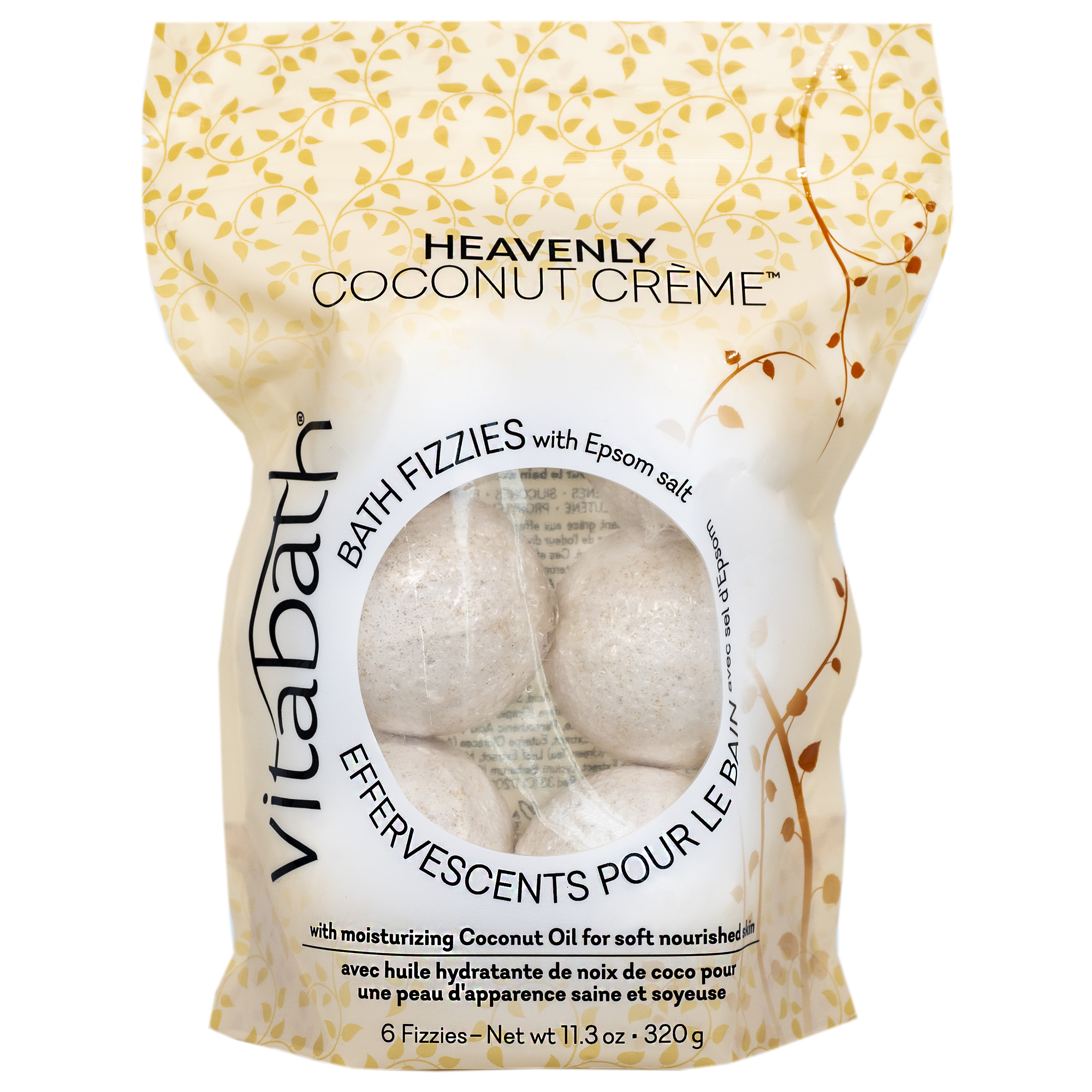 Heavenly Coconut Crème™ Bath Fizzies 11.3oz/320g | Vitabath Bath