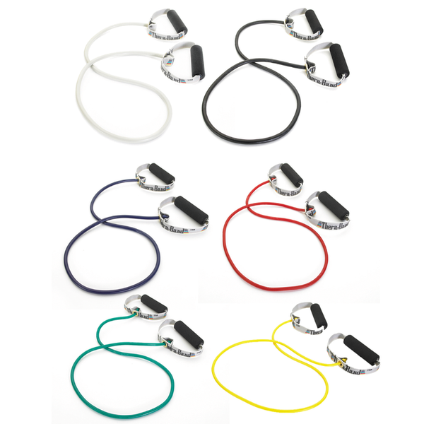 THERABAND Professional Resistance Tubing with Handles - 10 Pack
