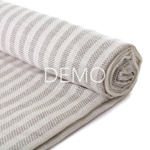 [Sample] Fog Linen Chambray Towel - Beige Stripe