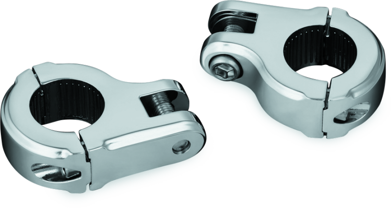 Kuryakyn Brute Highway 7616 Lot De 2 Supports De Fixation Au Pied De Moto Universels Pour Garde-moteur 1-1/4" Noir Brillant