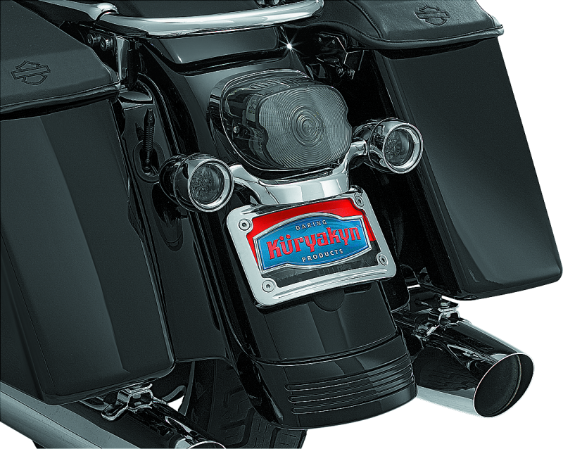 Kuryakyn Curved License Plate Mount Chrome - 3163