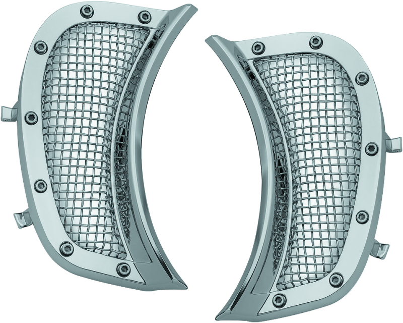 Kuryakyn Mesh Headlight Vent Accents Chrome - 6518