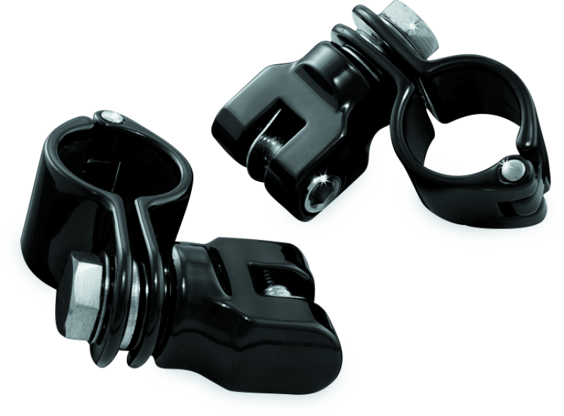 Kuryakyn 1-1/4inch Magnum Quick Clamp With Clevis Black (Pair) - 7572