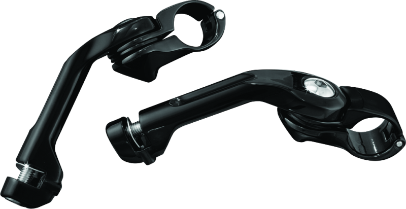 Kuryakyn Tour Tech 6in Back Arms With 1-1/4in Clamps Without Pegs Black - 7575
