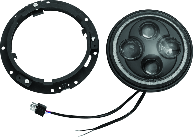 Kuryakyn Gloss Black Unlit Headlight Trim Ring for 7 in